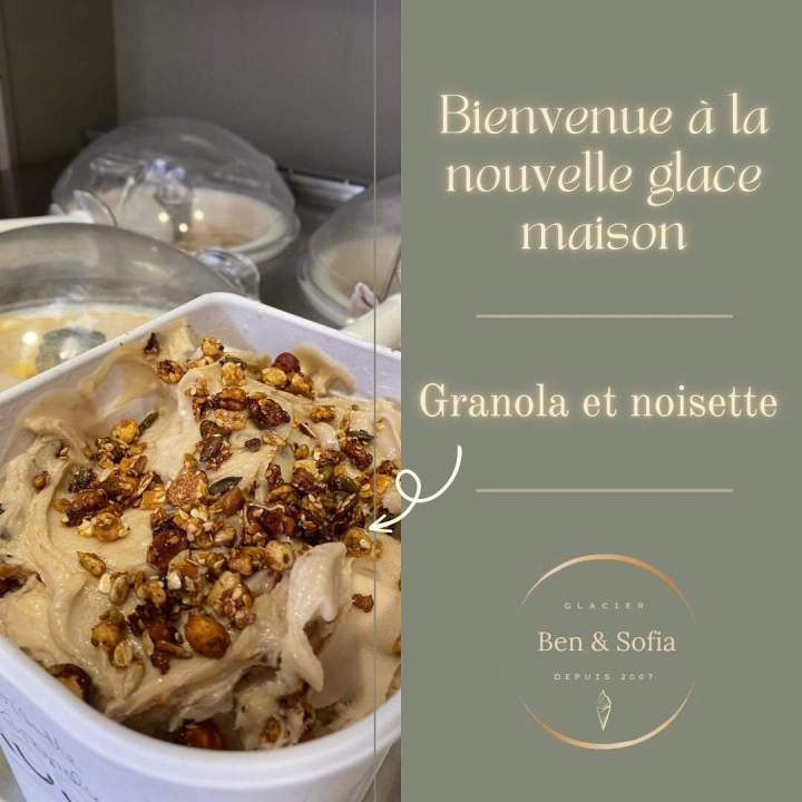 Glace artisanale granola et noisette Bordeaux